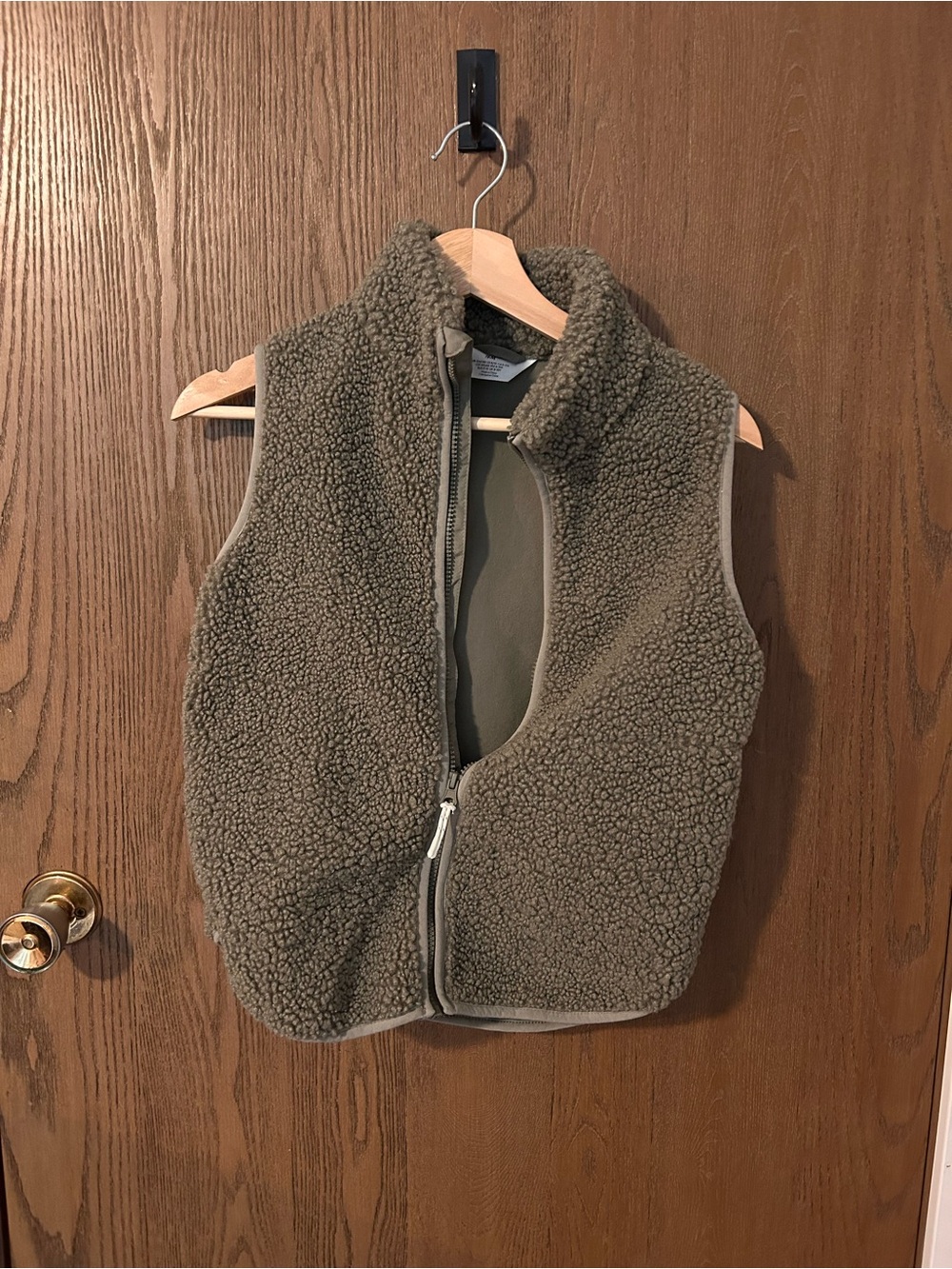 H&M Olive Sherpa Fleece Vest